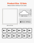 Wall Molding 12 Pack 51x51cm Wainscoting Panels Polystyrene White