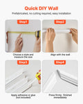 Wainscoting Panels 3 Pack 79x160cm White Polystyrene Wall Trim
