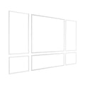 Wainscoting Panels 3 Pack 79x160cm White Polystyrene Wall Trim
