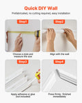 Wainscoting Panels 3 Pack 58x143cm White Polystyrene Wall Trim
