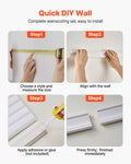 Wainscoting Panels 197x98cm Polystyrene White Paintable Wall Trim
