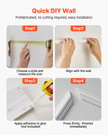 Wall Molding 3 Pack Wainscoting Panels 61x137cm Polystyrene White