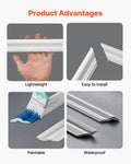 Wall Molding 6 Pack Wainscoting Panels White 61x137cm Polystyrene