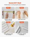 Wall Molding 6 Pack Wainscoting Panels White 61x137cm Polystyrene