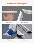 Wainscoting Panels 3 Pack 61x137cm White Polystyrene Wall Trim