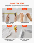 Wainscoting Panels 3 Pack 61x137cm White Polystyrene Wall Trim