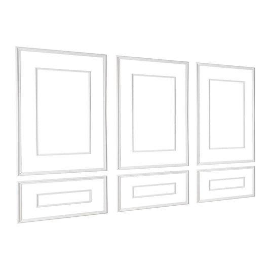 Wainscoting Panels 3 Pack White Dual-Line Polystyrene Wall Trim