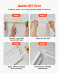 Wainscoting Panels 3 Pack White Dual-Line Polystyrene Wall Trim