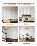 Wainscoting Panels 3 Pack White Dual-Line Polystyrene Wall Trim