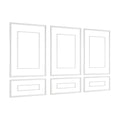Wainscoting Panels 3 Pack White Dual-Line Polystyrene Wall Trim