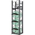 Refrigerant Tank Rack, with 3 x 30lbs and Other 3 Small Bottle Tanks, Cylinder Tank Rack 12.79x12.99x47.12 in, Refrigerant Cylinder Rack and Holders for Freon, Gases, Oxygen, Nitrogen