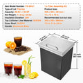 Stainless Steel Drop In Ice Chest 40qt Cooler Hinged Cover Drain
