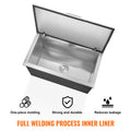 Stainless Steel Drop-in Ice Chest 40qt Cooler Hinged Cover Drain