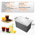 Stainless Steel Drop-in Ice Chest 40qt Cooler Hinged Cover Drain