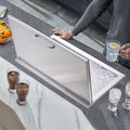 Stainless Steel Drop-in Ice Chest 40qt Cooler Hinged Cover Drain