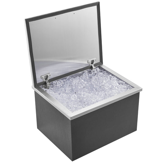 Stainless Steel Drop-In Ice Chest 40qt Cooler Hinged Cover