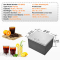 Stainless Steel Drop-In Ice Chest 40qt Cooler Hinged Cover