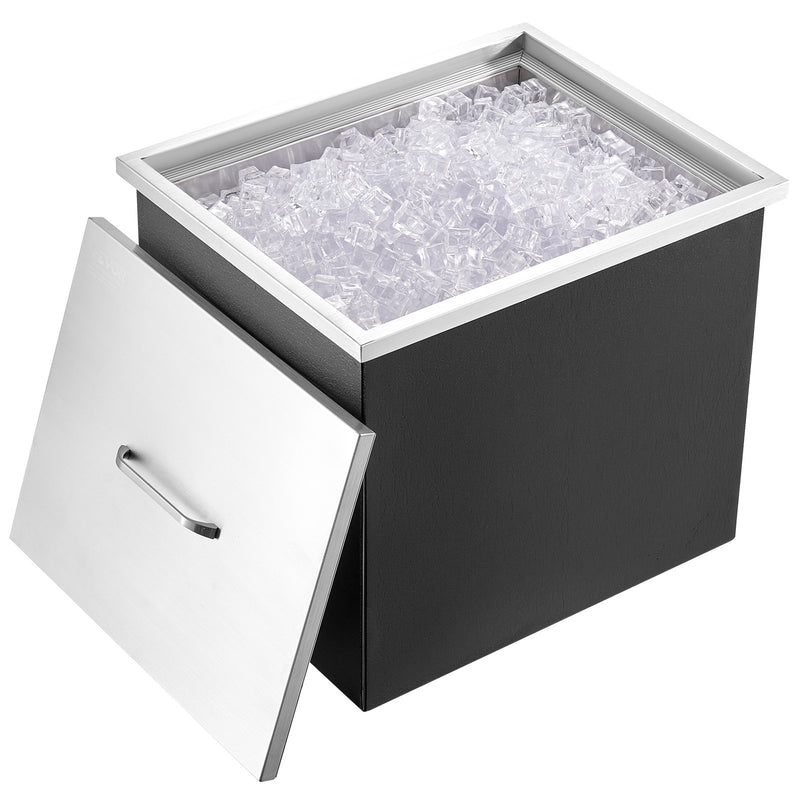 Drop In Ice Chest 40qt Stainless Steel Cooler with Drain Plug