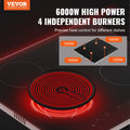 Built-in Electric Cooktop 4 Burner Radiant Ceramic 23.2x20.5in
