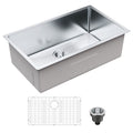 Kitchen Sink, 304 Stainless Steel Drop-In Sinks, Undermount Single Bowl Basin with Accessories(Pack of 3), Household Dishwasher Sinks for Workstation, RV, Prep Kitchen, and Bar Sink, 30 inch