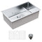 Kitchen Sink, 304 Stainless Steel Drop-In Sinks, Undermount Single Bowl Basin with Accessories(Pack of 3), Household Dishwasher Sinks for Workstation, RV, Prep Kitchen, and Bar Sink, 30 inch