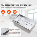 Kitchen Sink, 304 Stainless Steel Drop-In Sinks, Undermount Single Bowl Basin with Accessories(Pack of 3), Household Dishwasher Sinks for Workstation, RV, Prep Kitchen, and Bar Sink, 30 inch