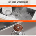 Kitchen Sink, 304 Stainless Steel Drop-In Sinks, Undermount Single Bowl Basin with Accessories(Pack of 3), Household Dishwasher Sinks for Workstation, RV, Prep Kitchen, and Bar Sink, 30 inch