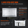 Cefito 304 Stainless Steel Undermount Kitchen Sink 30