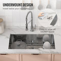 304 Stainless Steel Drop-In Sink Single Bowl 32 inch Undermount