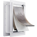 Pet Door, 31.2 x 43.5 cm Metal Frame with Lock and 3-Flap System, Weatherproof Doggy Door, Easy to Install in Interior or Exterior Walls, Pet Door Suitable for Cat Doggie Kitties (White-Medium)