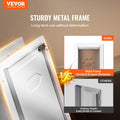 VEVOR Pet Door 23.6x33.5cm Metal Frame Lock 3-Flap Weatherproof White