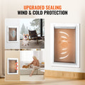 VEVOR Pet Door 23.6x33.5cm Metal Frame Lock 3-Flap Weatherproof White