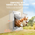VEVOR Pet Door 23.6x33.5cm Metal Frame Lock 3-Flap Weatherproof White
