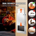 VEVOR Pet Door 23.6x33.5cm Metal Frame Lock 3-Flap Weatherproof White