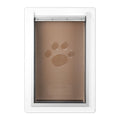 VEVOR Pet Door 23.6x33.5cm Metal Frame Lock 3-Flap Weatherproof White