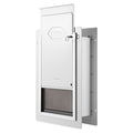 Pet Door, 23.6 x 33.5 cm Metal Frame with Lock and 3-Flap System, Weatherproof Doggy Door, Easy to Install in Interior or Exterior Walls, Pet Door Suitable for Cat Doggie Kitties (White-Small)