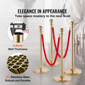Stanchion Post with Velvet Rope, 4-Pack Crowd Control Stanchion with 3PCS 5FT Red Velvet Ropes, Stainless Steel Queue Barrier Line Divider with Fillable Base & Ball Top for Wedding Museum Party