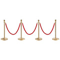 Stanchion Post 4-Pack Crowd Control Queue Barrier Red Velvet Rope