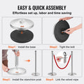 Stanchion Post 4-Pack Crowd Control Barrier Red Velvet Rope 5FT Queue