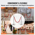 Stanchion Post 4-Pack Crowd Control Barrier Red Velvet Rope 5FT Queue
