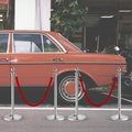 Stanchion Post 4-Pack Crowd Control Barrier Red Velvet Rope 5FT Queue