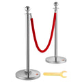 Stanchion Post 4-Pack Crowd Control Barrier Red Velvet Rope 5FT Queue