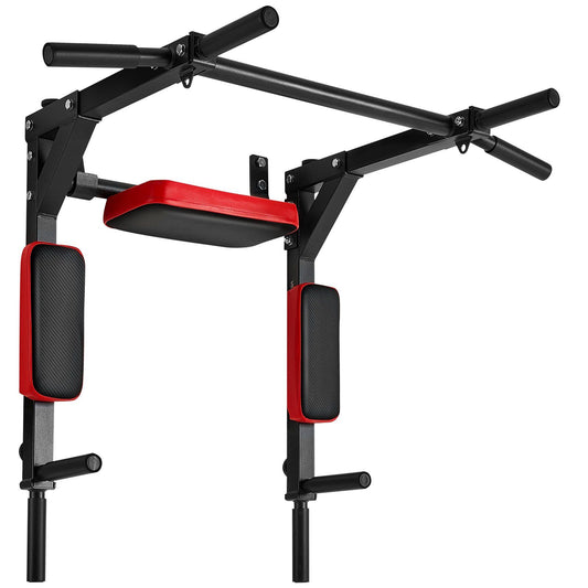 Wall Mounted Pull Up Bar Dip Station 440lbs Home Gym Fitness