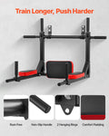 Wall Mounted Pull Up Bar Dip Station 440lbs Home Gym Fitness