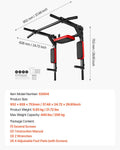 Wall Mounted Pull Up Bar Dip Station 440lbs Home Gym Fitness