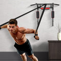 Wall Mounted Pull Up Bar Dip Station 440lbs Home Gym Fitness