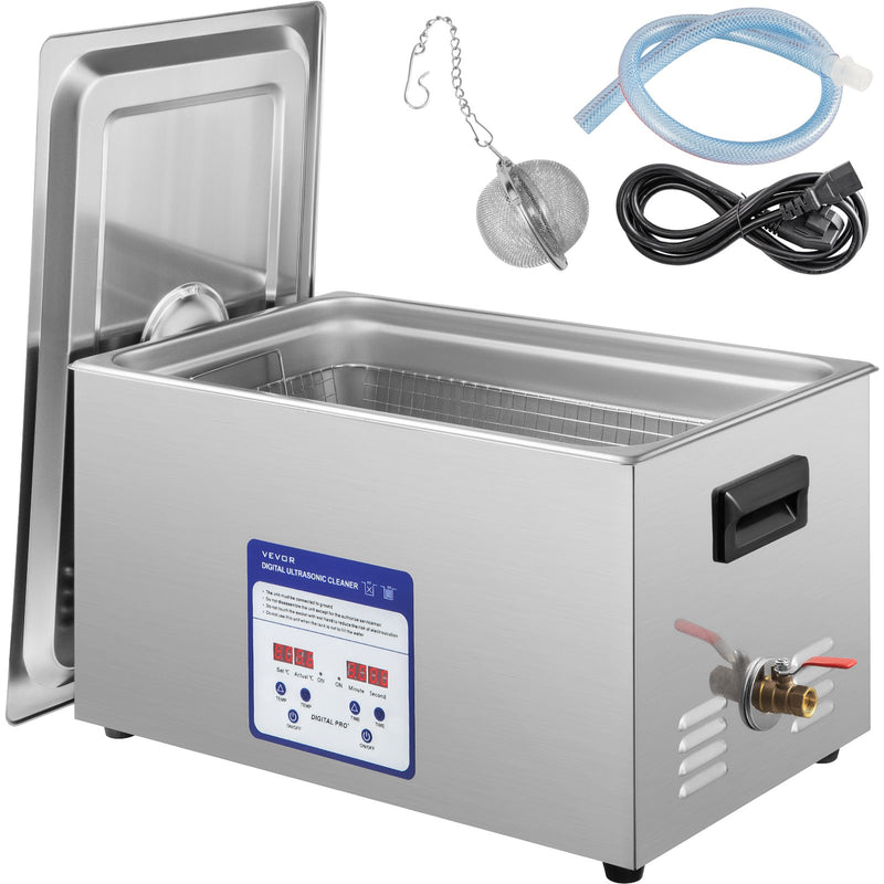 Digital Ultrasonic Cleaner 30L 40kHz Stainless Steel Heater Timer