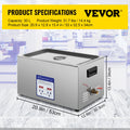 Digital Ultrasonic Cleaner 30L 40kHz Stainless Steel Heater Timer