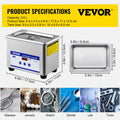 0.8L Professional Ultrasonic Cleaner 304 Stainless Steel Digital Lab Ultrasonic Cleaner with Timer for Jewelry Watch Glasses Circuit Board Dentures Small Parts Dental Instrument (0.8L)