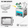 Ultrasonic Jewelry Cleaner Heater Timer Dentures Glasses Rings